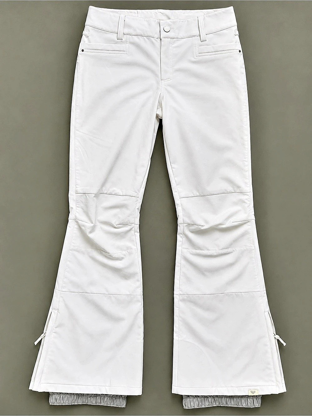 Roxy Creek White Softshell Snowboard Pants Women's Size Large 15K Waterproof